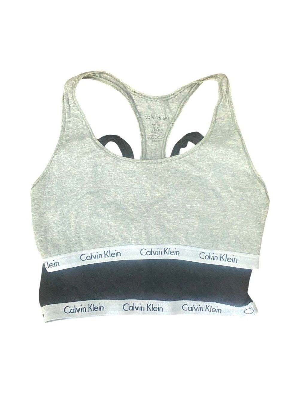Calvin Klein Women's Gray Black Modern Cotton Bralettes XS